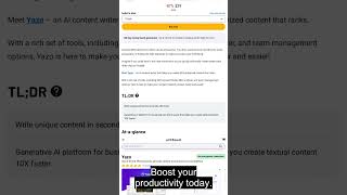 Yazo Ai Content Generator #shorts screenshot 4