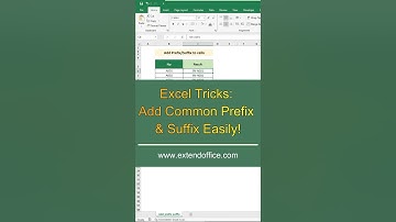 Add common prefixes & suffixes easily in Excel #excel #exceltips #exceltricks