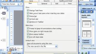 PowerPoint 2003 Tutorial Setting Default PowerPoint Options Microsoft Training Lesson 30.1 Profile