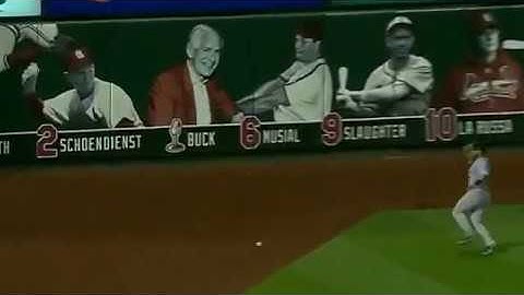 Harrison Bader lines a double for his first Major League hit