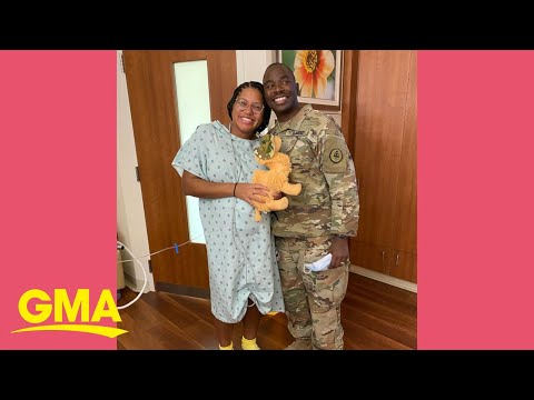 Military husband returns home to surprise pregnant wife