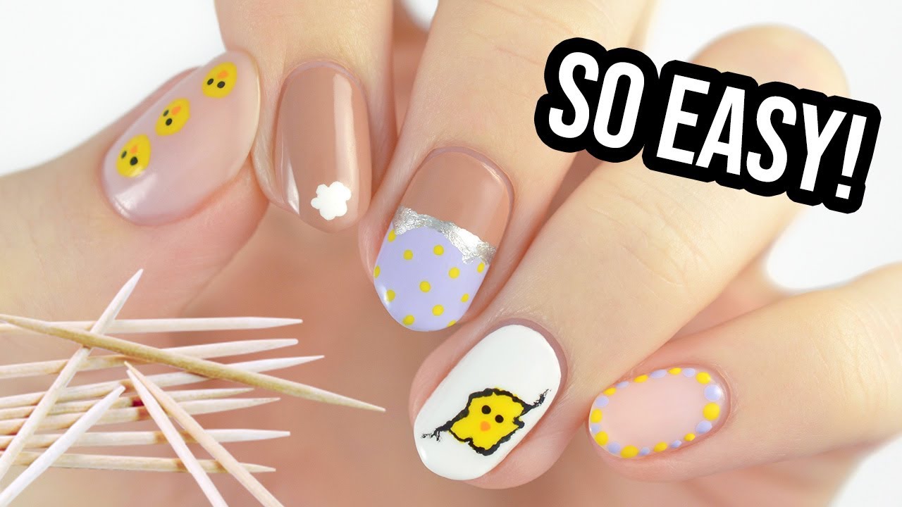 Easter Nail Art For Beginners Using A TOOTHPICK! - YouTube