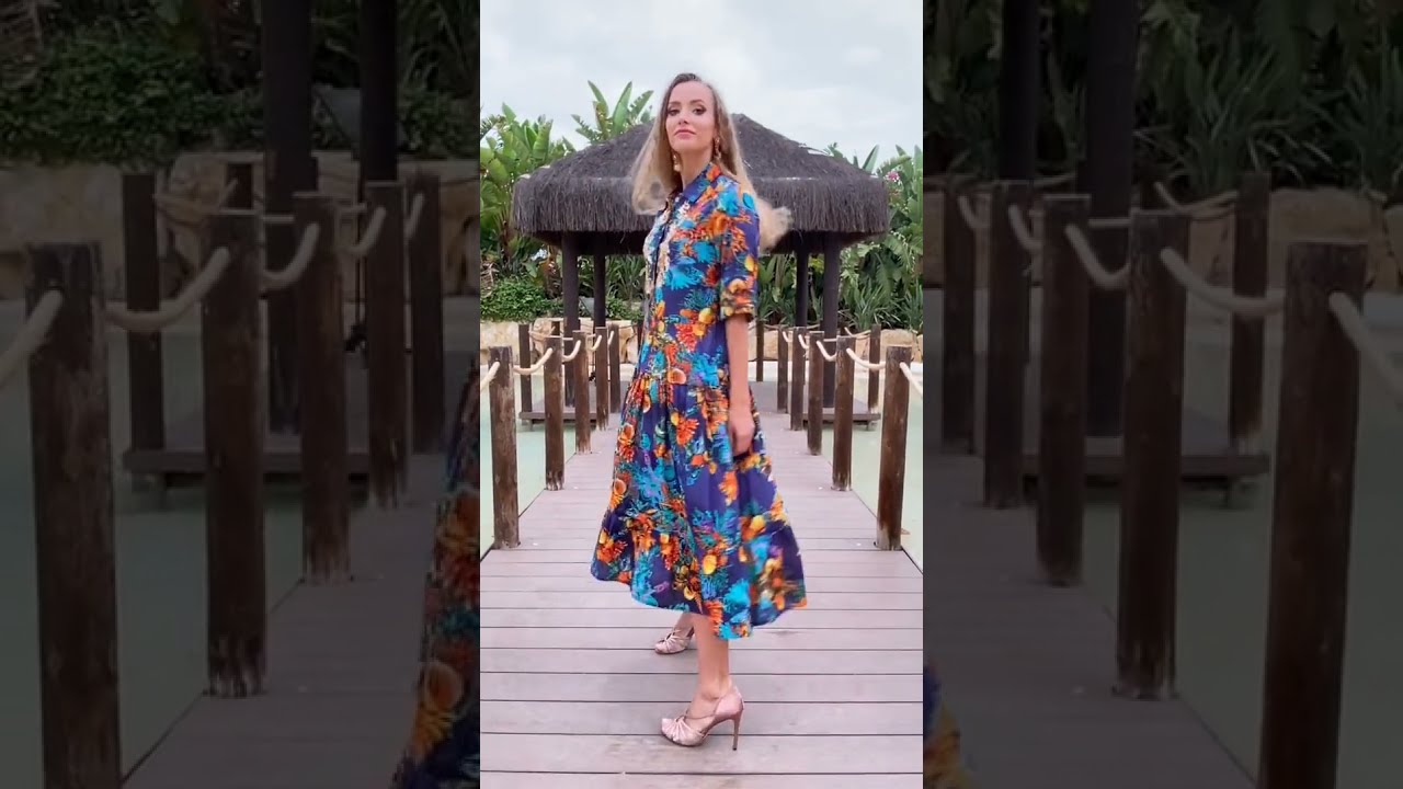 Легкое летнее платье на пуговицах из натурального хлопка 22A 455C бренда AnastaSea коллекция 2022