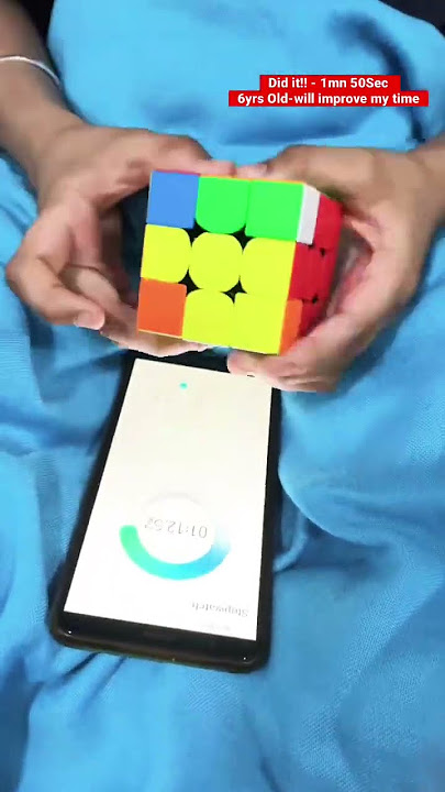 6yrs old boy Rubik’s cube Solved in 1mn 50sec | first time tried with Timer & will improve my timin