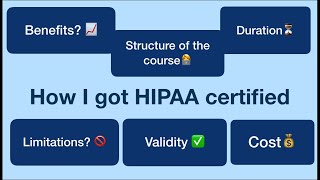 How to get HIPAA certified | HIPAA course online for medical students and IMGs | Review