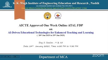 Day 5 : AICTE ATAL FDP - KKWIEER - MCA  on AI-Driven Educational Technologies