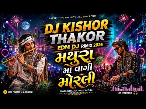 મથુરા માં વાગી મોરલી | EDM DJ Remix 2026 | Krishna DJ Song | DJ KISHOR THAKOR 🎵🔥