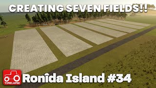 CLEARING TREES TO MAKE SEVEN NEW FIELDS!! Ronîda Island FS25 Timelapse Farming Simulator 25 Ep 34