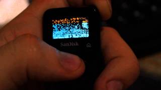 Doom running on 1" 1-bit screen (Sansa Clip+)