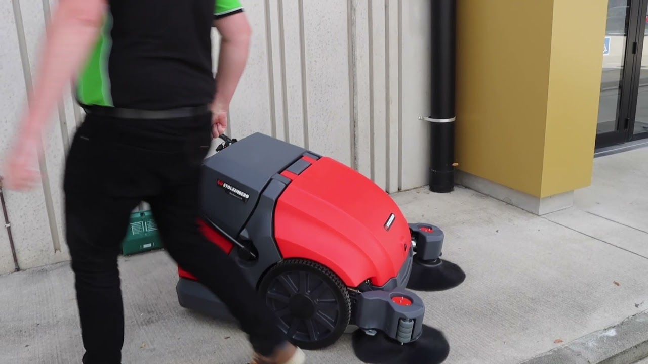 Twin Sweep 900E Battery Powered Sweeper - YouTube