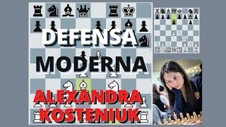 Partidas de Alexandra Kosteniuk - Defensa Moderna con Blancas