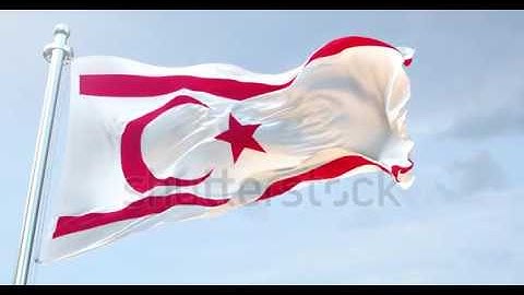 Turkish Republic of Northern Cyprus  Flag Waving  loop  4K