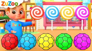 Color Squish Ball Finger Family | ZuZoo Nursery Rhymes & Kids Songs screenshot 1