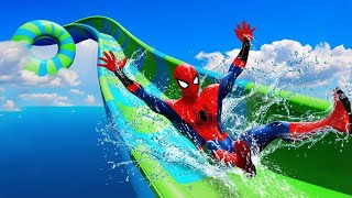 Superheroes Water Slide Challenge Gta V