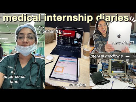 MOST *HECTIC* INTERNSHIP DUTIES😭🩻: studying, 18 hr night shifts, library, NEW IPAD! productive days✨