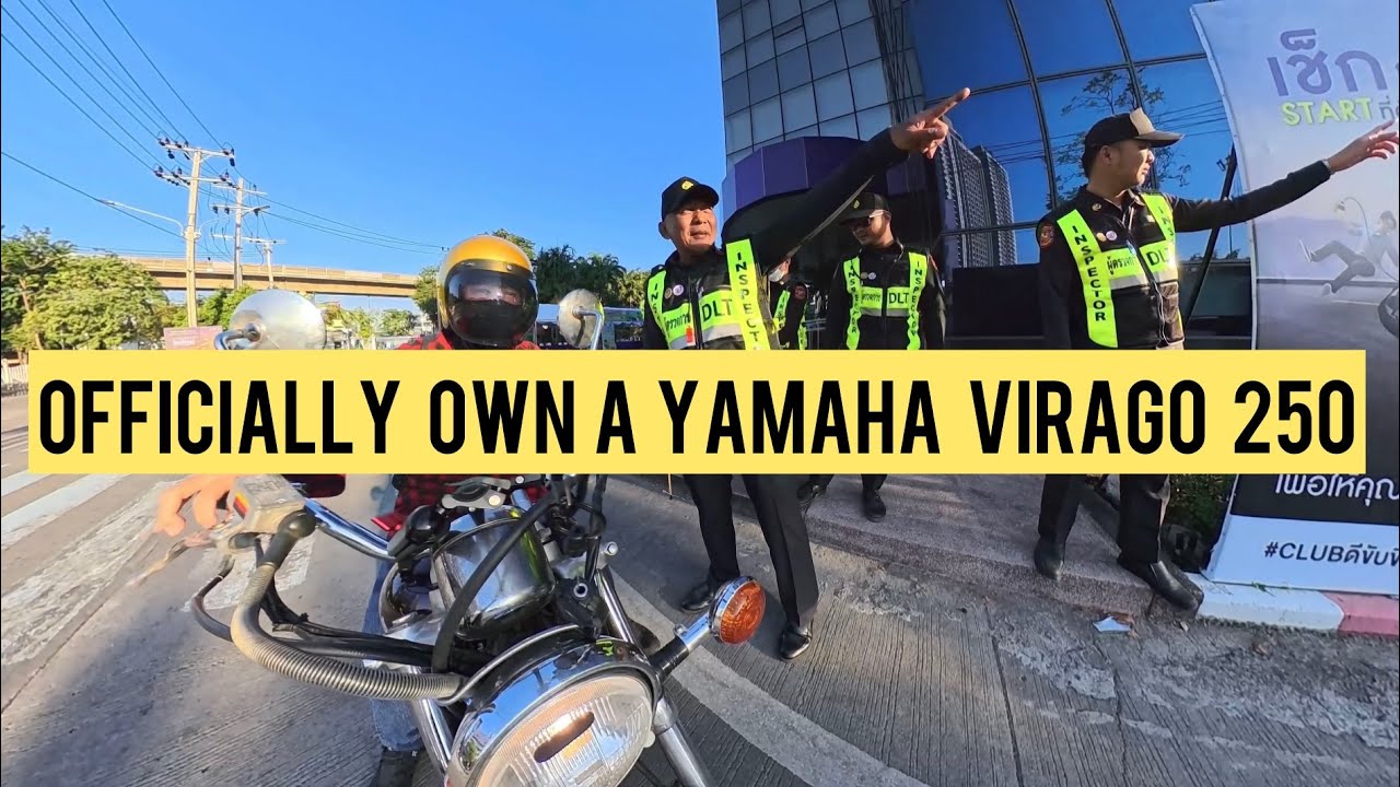 กว่าจะโอนเปลี่ยนชื่อสำเร็จ ไป 2 ขนส่งขี่ไปกลับ 100 โล Went thru all trouble to own Yamaha Virago 250