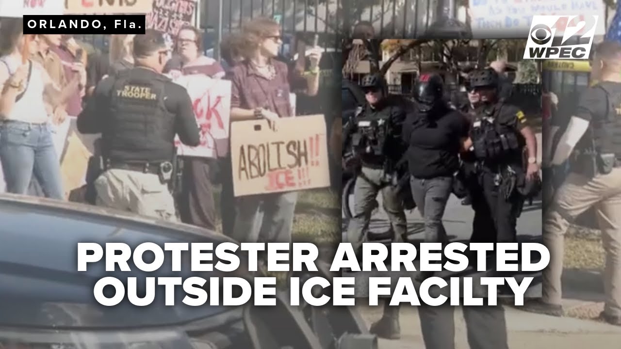 'Manhandled': Protester arrested outside Orlando ICE facility after ...