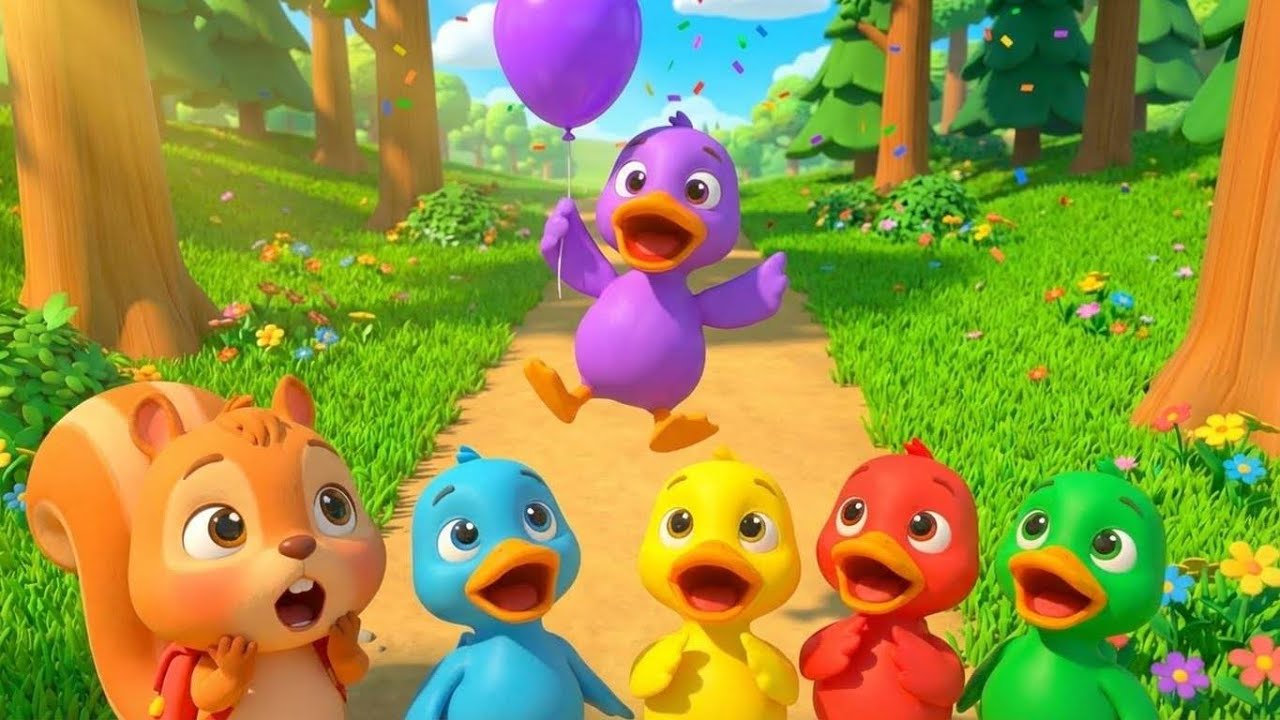 Five Little Ducks - Learn Colors & Numbers with Chippy! 🐿️ | Baby Songs & Nursery Rhymes