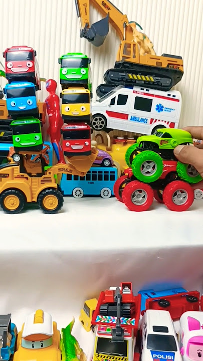 Bus telolet,Tayo,Mobil mobilan,Telolet,Truk oleng,Kereta api,Cartoon,Excavator,Ambulans #shorts