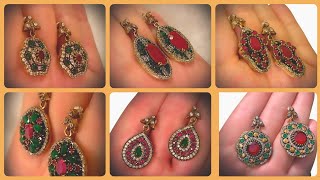 Most Popular & Reasonable Turkish Jewellery designs - Emerald & Ruby Turkish Earrings