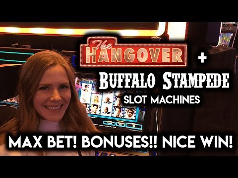 Hangover Slot Machine Bonus Nice Win! Big Buffalo Line Hits!!!