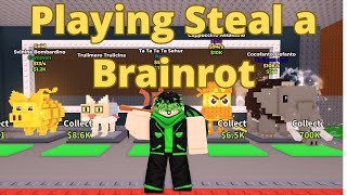 Playing Steal a Brainrot In Roblox