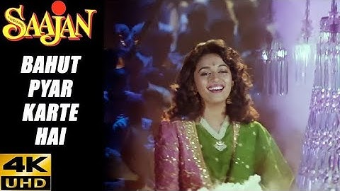 Bahut Pyar Karte Hain Tumko Sanam | HD Video | Madhuri Dixit-Sanjay Dutt | Saajan - Anuradha Paudwal