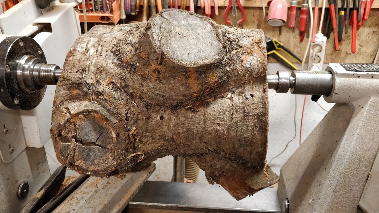This Wood Was Rotten, Cracked, And Full of Worms.... Perfect ! A Woodturner's Locic 😅💪
