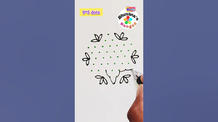 9x5 dots easy rangoli kolam #shorts #ytshorts