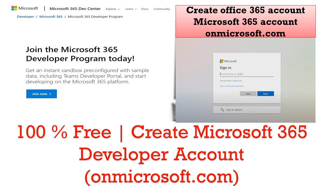 Create Microsoft 365 E5 Developer Account Create Onmicrosoft