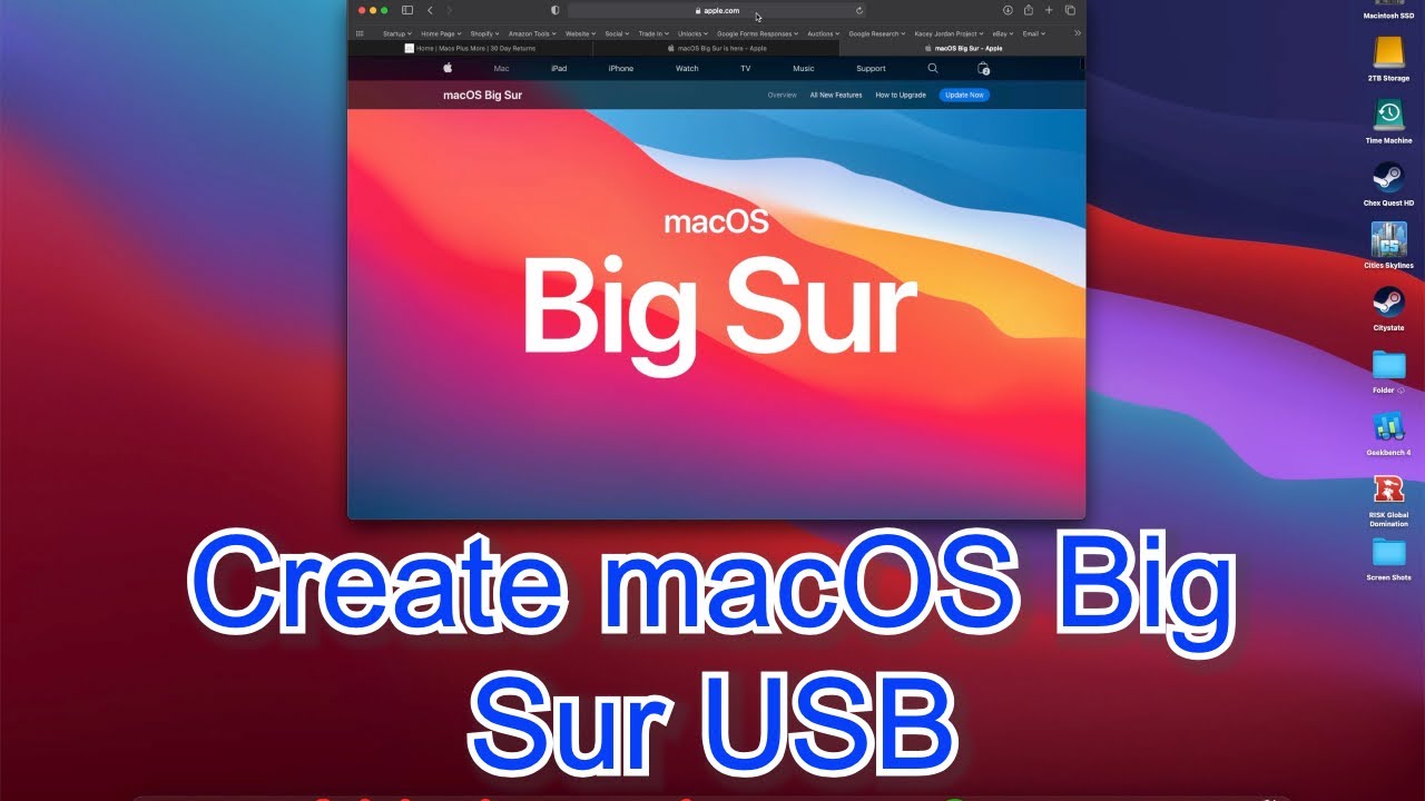 How to create a bootable macOS Big Sur USB Install drive - YouTube