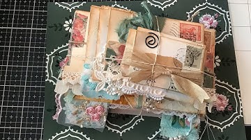 Vintage envelope stack, drawstring bag and coordinating journal tutorial pt. 8
