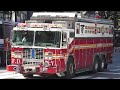 FDNY Rescue 1 responding with Q2B and EQ2B