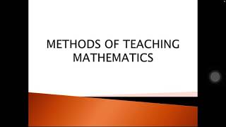 Methods Of Teaching Mathematics