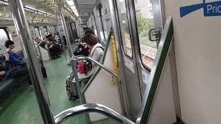 1218次經由山線開往基隆的EMU515+EMU518區間車(新富站→富岡站路程景),富岡基地各式車輛