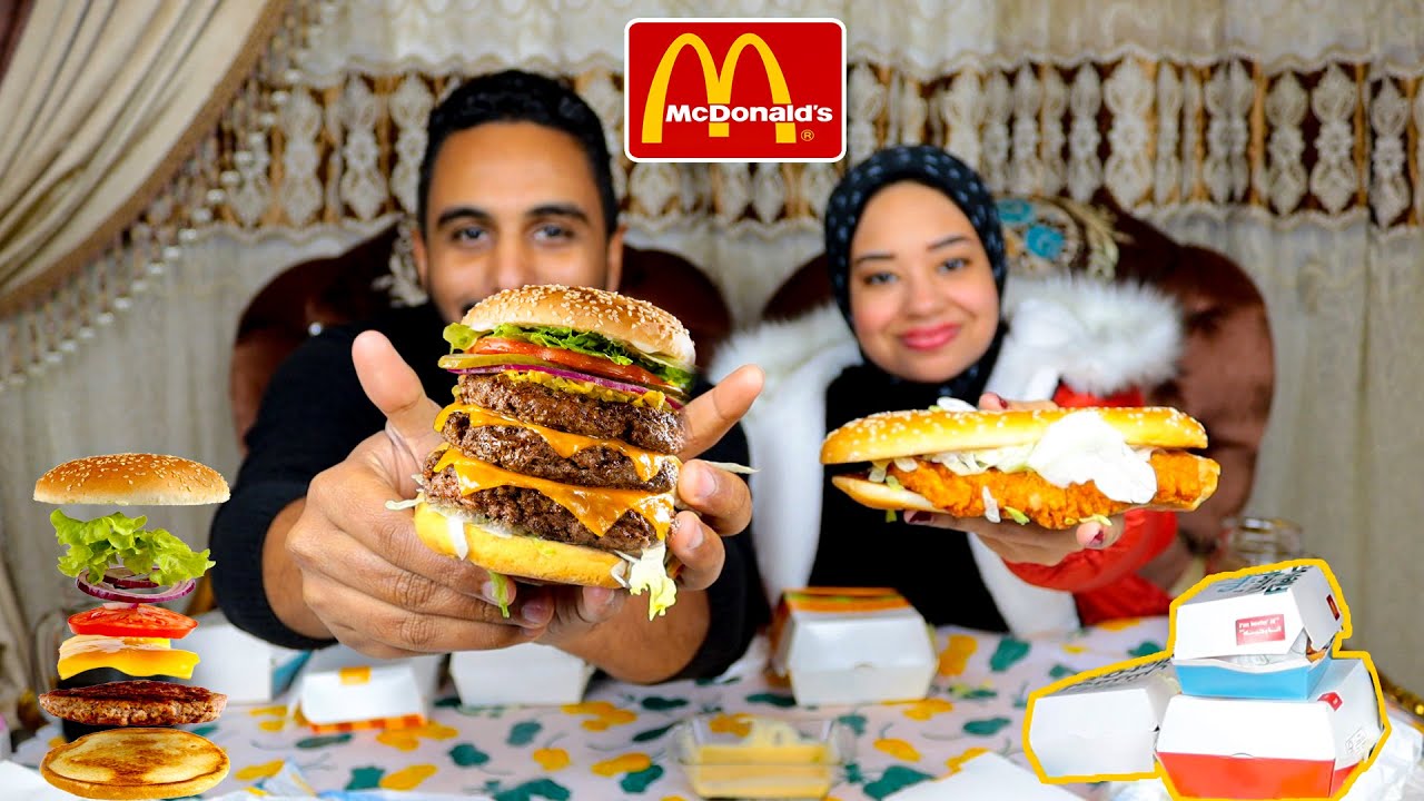 تحدي اكل منيو ماكدونالدز^ساندوتشات فراخ🍗برجر لحم🍔فيلية سمك🥪