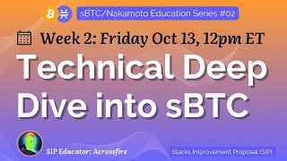 Technical Deep Dive Into sBTC - sBTC & Nakamoto Education Series