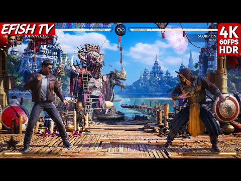 MK2 Movie Johnny Cage & Sonya vs MK2 Movie Scorpion & Frost (Hardest AI) - Mortal Kombat 1