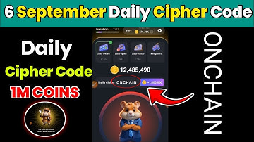 6 September Daily Cipher Code today// Today daily cipher// earn 1m coins