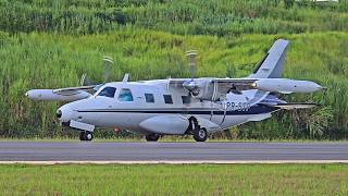 Mitsubishi MU-2B-60 Marquise Pousando com Escuta Aérea Fonia