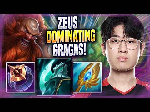 ZEUS DOMINATING WITH GRAGAS! - T1 Zeus Plays Gragas TOP vs Jayce! | Season 2022