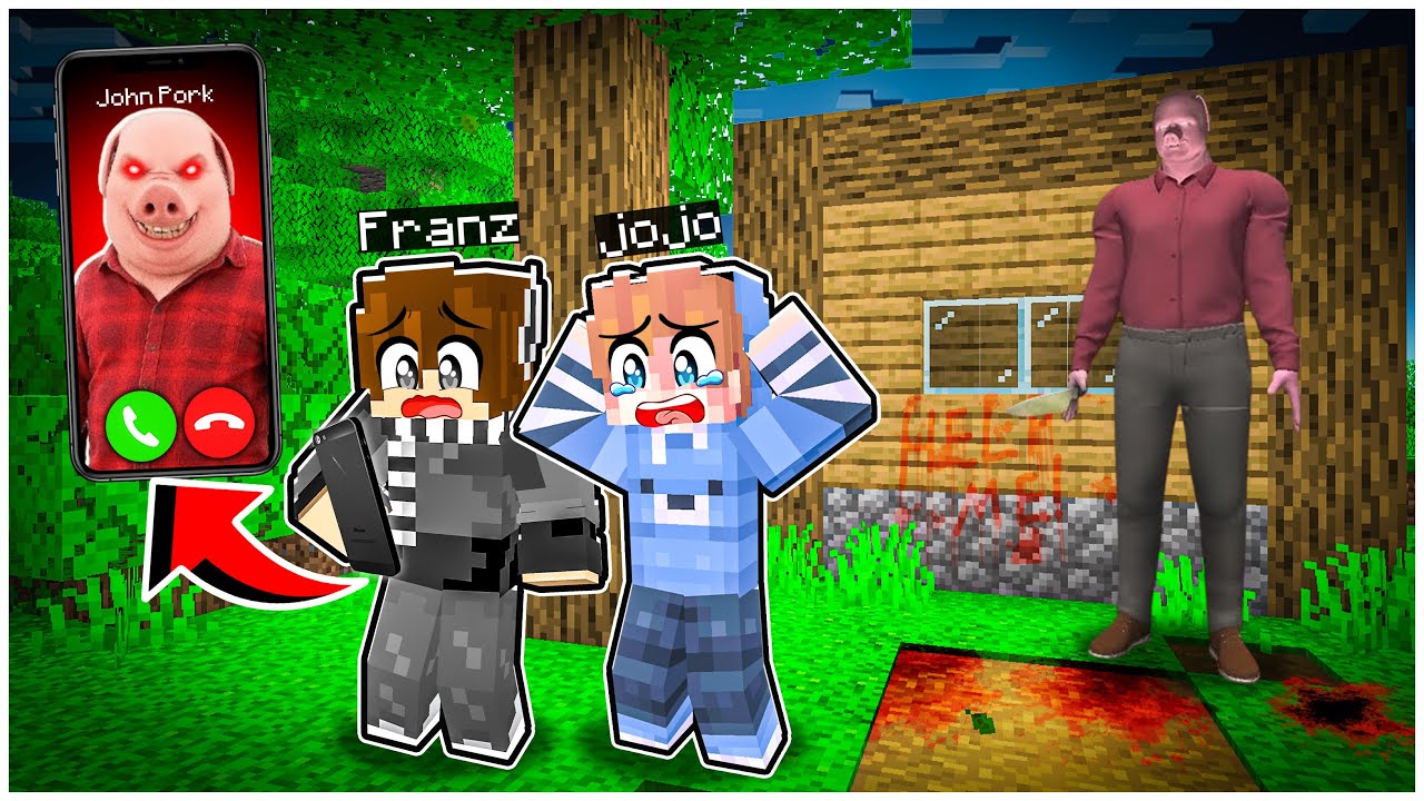 FRANZ & JOJO KETAKUTAN DI TELEPON MANUSIA BABI MENGERIKAN di MINECRAFT