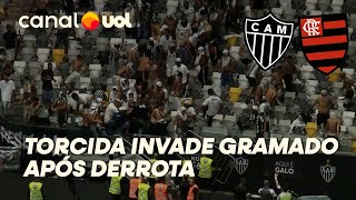 ATLÉTICO MG X FLAMENGO: TORCEDORES ARRANCAM GRADES E INVADEM CAMPO APÓS FINAL NA ARENA MRV
