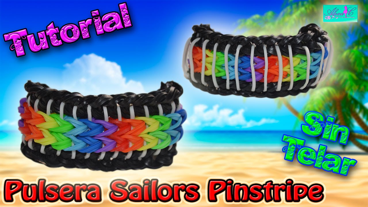 ♥ Tutorial: Pulsera Sailors Pinstripes (sin telar) ♥