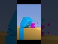 Hungry Blue Monster vs. Pink Block! 👾😋 #3danimation