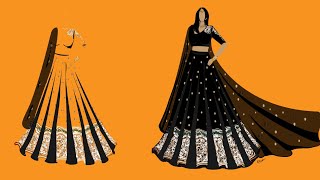 Lehenga Illustration || Adobe illustrator || Time-lapse