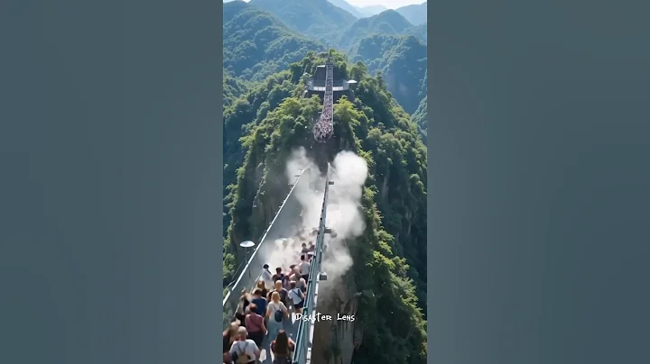 Broken bridge destroyed in the middle of a ravine #shorts #feedshorts #videoshorts