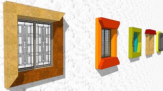 Sunshade design | Window elevation | Simple Box type models...