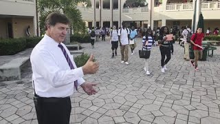 VIDEO: Boynton Beach High School Principal Alfred Barch welcomes students back to school