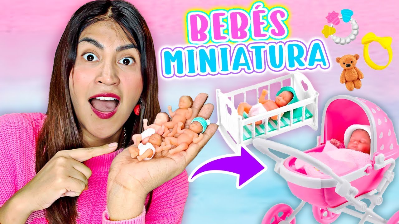 BEBÉS MINIATURA 👶 Mini Carreolas 🛞 Mini Ropita y Cunitas 💕 | CONNY MERLIN